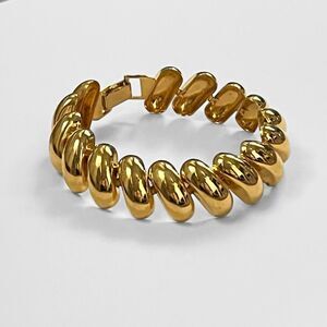 Vintage Napier Gold Puffy Metal Link Bracelet